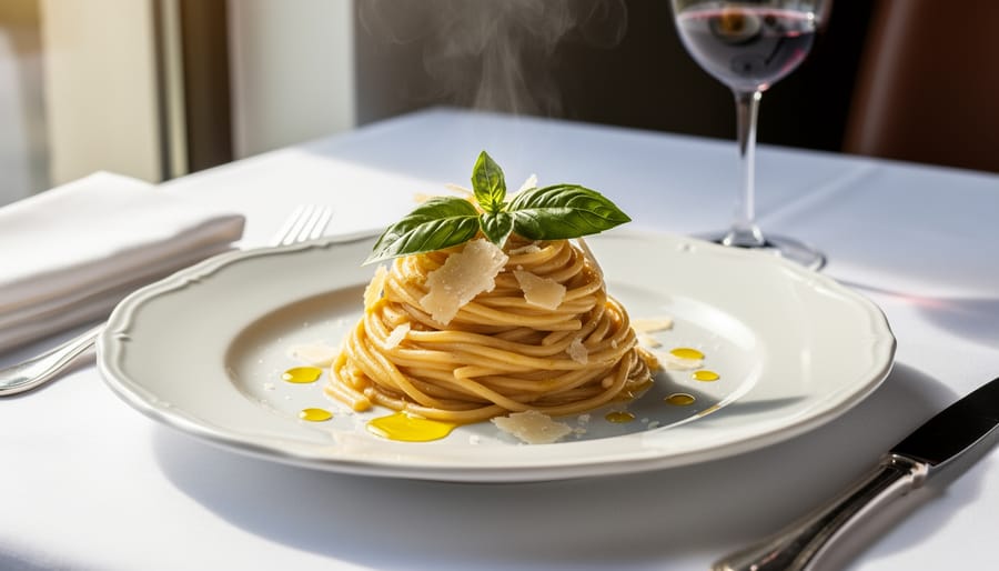 Elegant plated pasta at Barbara Italian restaurant in Vancouver.
